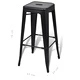 Бар табуретки, 4 бр, черни, стомана
