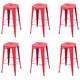 Бар табуретки, 6 бр, червени, стомана