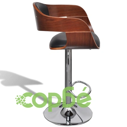 Бар табуретки, 2 бр, черни, огънато дърво и изкуствена кожа ➤ топ цена ➤ sorbe.bg