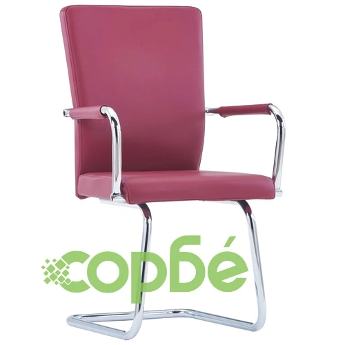Конзолни трапезни столове, 6 бр, червени, изкуствена кожа ➤ топ цена ➤ sorbe.bg