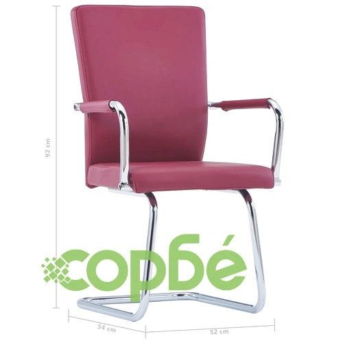 Конзолни трапезни столове, 6 бр, червени, изкуствена кожа ➤ топ цена ➤ sorbe.bg