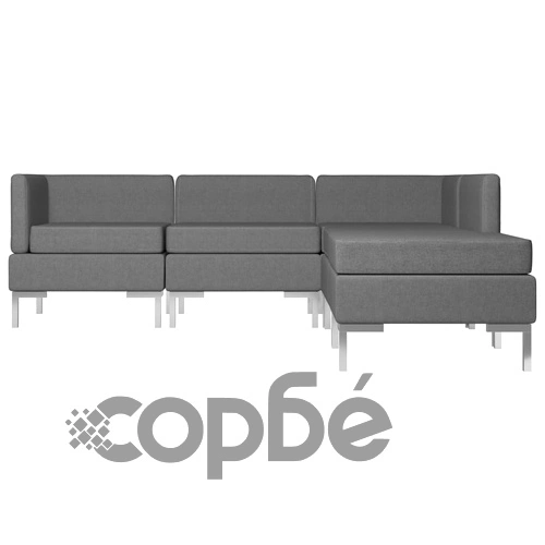 Комплект дивани, 5 части, текстил, тъмносиви ➤ топ цена ➤ sorbe.bg