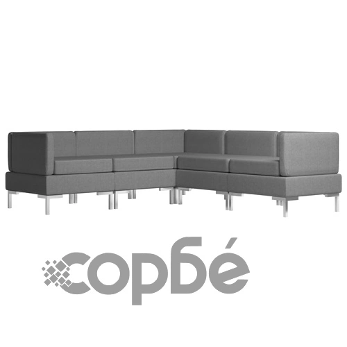 Комплект дивани, 5 части, текстил, тъмносиви ➤ топ цена ➤ sorbe.bg