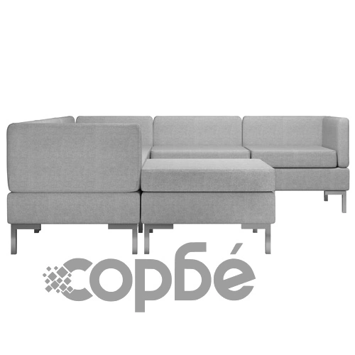 Комплект дивани, 6 части, текстил, светлосиви ➤ топ цена ➤ sorbe.bg