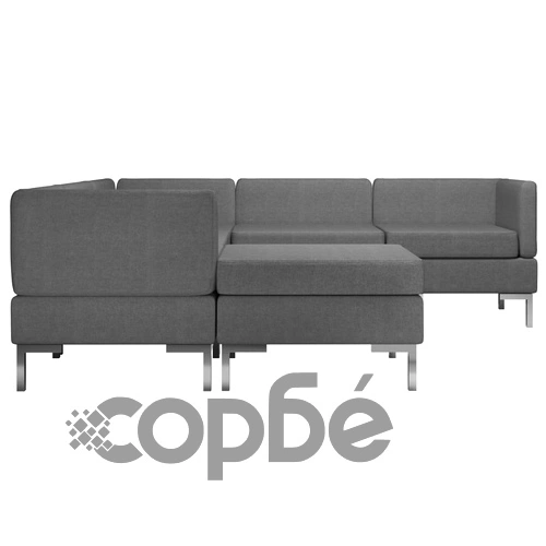 Комплект дивани, 6 части, текстил, тъмносиви ➤ топ цена ➤ sorbe.bg