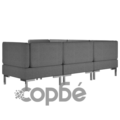 Комплект дивани, 6 части, текстил, тъмносиви ➤ топ цена ➤ sorbe.bg