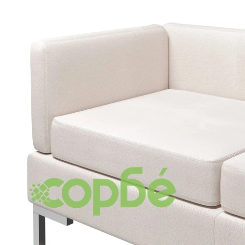 Комплект дивани, 4 части, текстил, кремав ➤ топ цена ➤ sorbe.bg