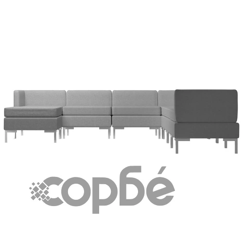 Комплект дивани, 8 части, текстил, светлосиви ➤ топ цена ➤ sorbe.bg