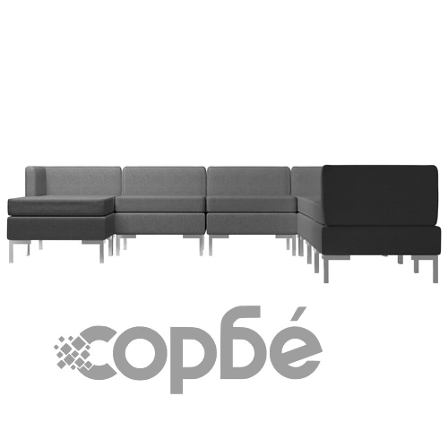 Комплект дивани, 8 части, текстил, тъмносиви ➤ топ цена ➤ sorbe.bg