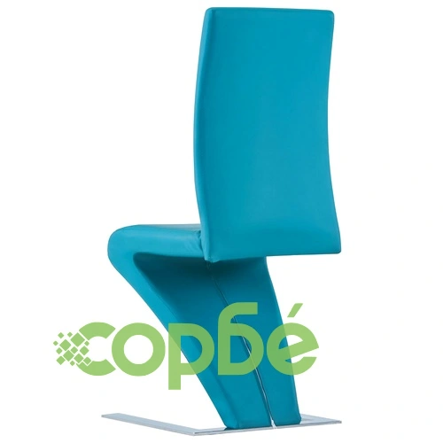 Трапезни столове, зигзагообразни, 6 бр, сини, изкуствена кожа ➤ топ цена ➤ sorbe.bg