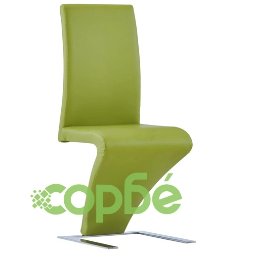 Трапезни столове, зигзагообразни, 6 бр, зелени, изкуствена кожа ➤ топ цена ➤ sorbe.bg