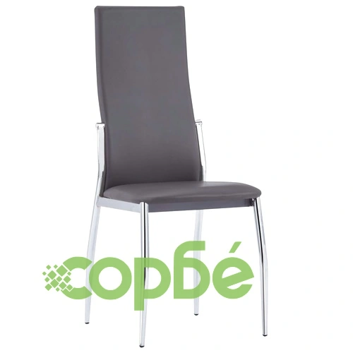 Трапезен комплект от 5 части, изкуствена кожа, сив ➤ топ цена ➤ sorbe.bg