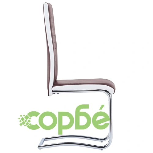 Трапезен комплект от 5 части, изкуствена кожа, кафяв ➤ топ цена ➤ sorbe.bg