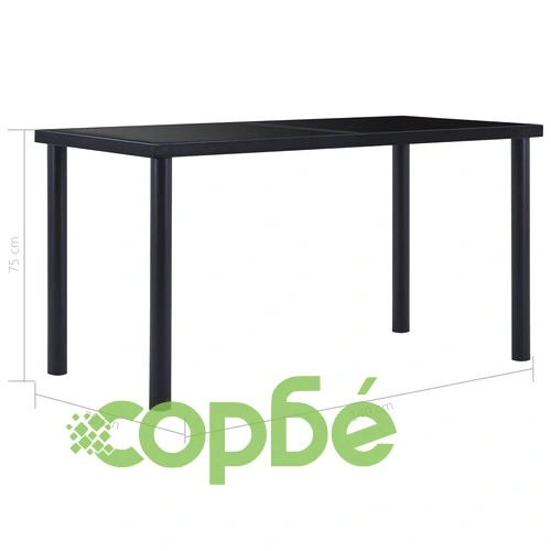 Трапезен комплект от 5 части, изкуствена кожа, черен ➤ топ цена ➤ sorbe.bg