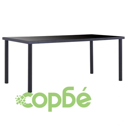 Трапезен комплект от 11 части, изкуствена кожа, сив ➤ топ цена ➤ sorbe.bg