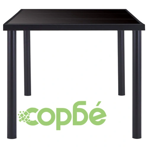 Трапезен комплект от 11 части, изкуствена кожа, сив ➤ топ цена ➤ sorbe.bg