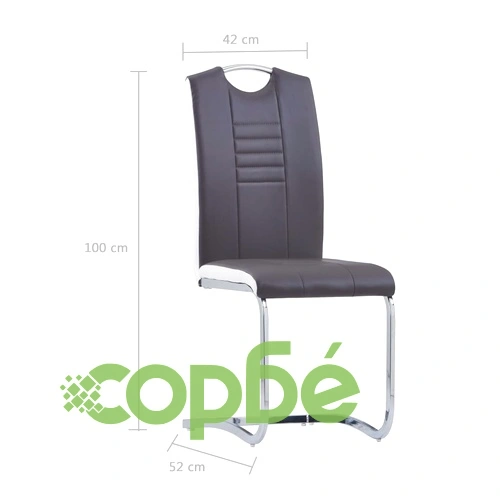 Трапезен комплект от 11 части, изкуствена кожа, сив ➤ топ цена ➤ sorbe.bg