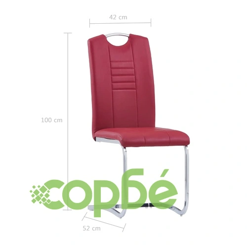 Трапезен комплект от 11 части, изкуствена кожа, червен ➤ топ цена ➤ sorbe.bg