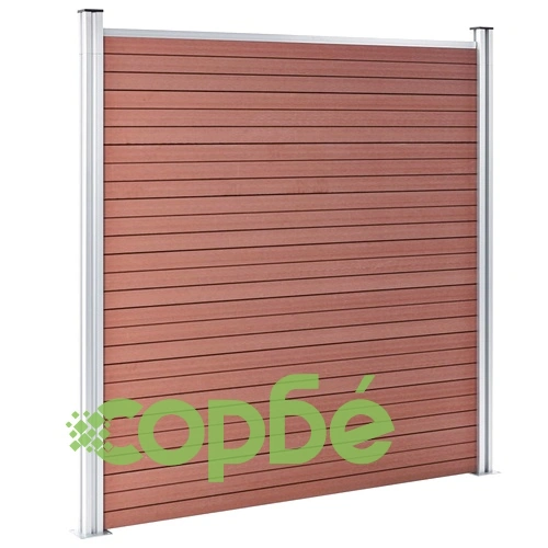 Комплект WPC ограда 5 квадратни + 1 скосена 965x186 см кафява ➤ топ цена ➤ sorbe.bg