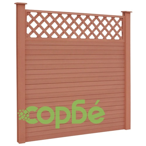 Комплект WPC ограда, 5 квадратни пана, 872x185 см, кафяв ➤ топ цена ➤ sorbe.bg
