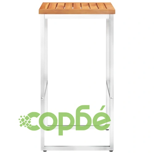 Бар комплект, 3 части, акация масив и неръждаема стомана ➤ топ цена ➤ sorbe.bg