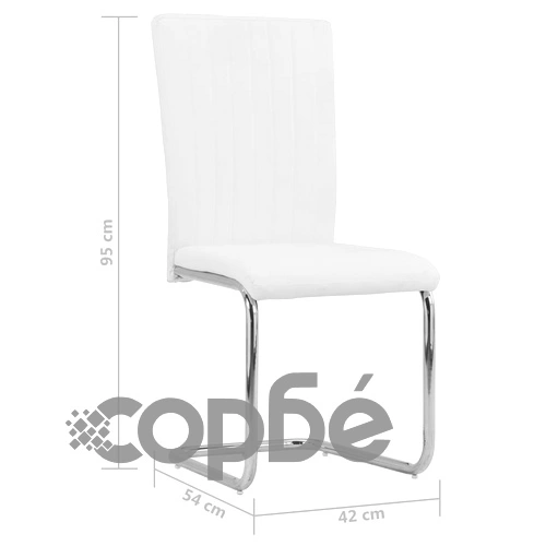 Конзолни трапезни столове, 6 бр, бели, изкуствена кожа ➤ топ цена ➤ sorbe.bg