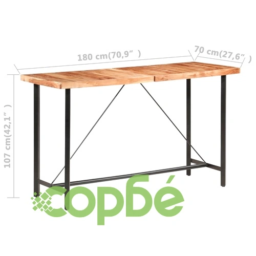 Бар комплект, 9 части, акация масив и регенерирано дърво ➤ топ цена ➤ sorbe.bg