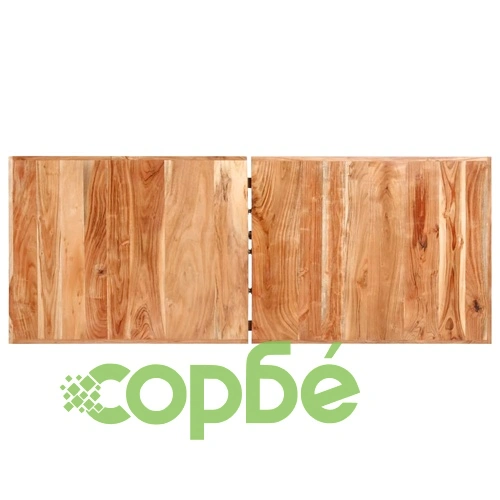 Бар комплект, 9 части, акация масив, естествена кожа и канава ➤ топ цена ➤ sorbe.bg