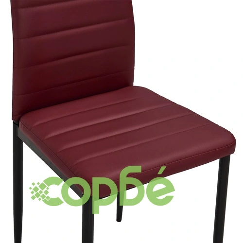 Трапезен комплект от 5 части, изкуствена кожа, бордо червено ➤ топ цена ➤ sorbe.bg