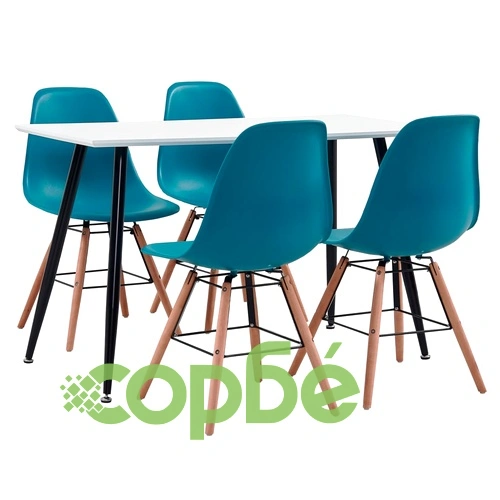 Трапезен комплект, 5 части, пластмаса, тюркоаз ➤ топ цена ➤ sorbe.bg