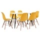 Трапезен комплект, 7 части, пластмаса, жълт