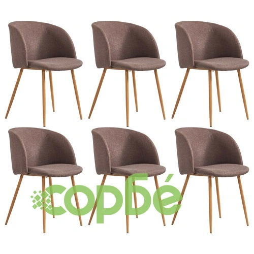 Трапезен комплект, 7 части, текстил, кафяв ➤ топ цена ➤ sorbe.bg