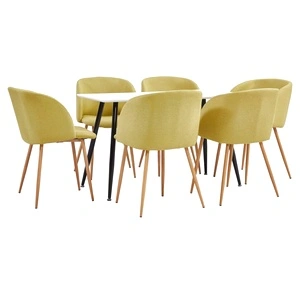 Трапезен комплект, 7 части, текстил, зелен