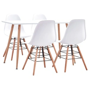 Трапезен комплект, 5 части, пластмаса, бял