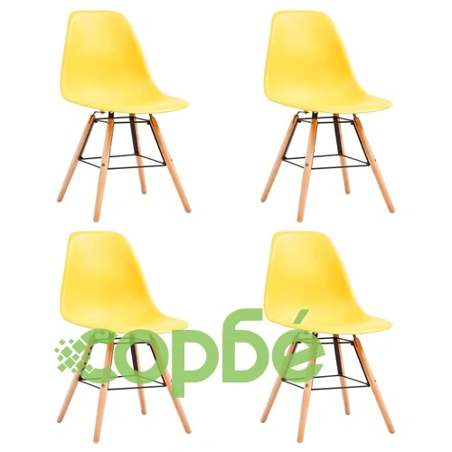 Трапезен комплект, 5 части, пластмаса, жълт ➤ топ цена ➤ sorbe.bg