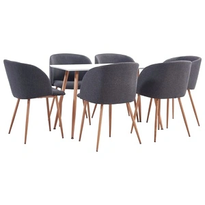 Трапезен комплект, 7 части, текстил, таупе