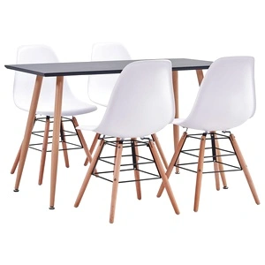 Трапезен комплект, 5 части, пластмаса, бял