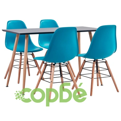 Трапезен комплект, 5 части, пластмаса, тюркоаз ➤ топ цена ➤ sorbe.bg
