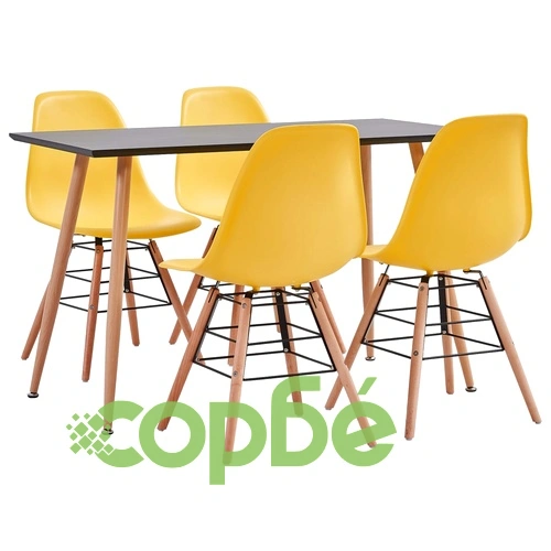 Трапезен комплект, 5 части, пластмаса, жълт ➤ топ цена ➤ sorbe.bg