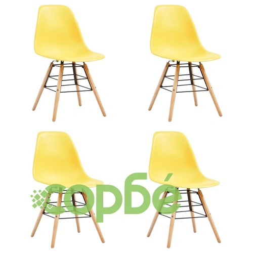 Трапезен комплект, 5 части, пластмаса, жълт ➤ топ цена ➤ sorbe.bg