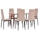 3053871  7 Piece Dining Set Faux Leather Cappuccino (248313+282585+282586)