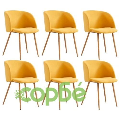 Трапезен комплект, 7 части, текстил, жълт ➤ топ цена ➤ sorbe.bg