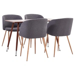 Трапезен комплект, 5 части, текстил, таупе