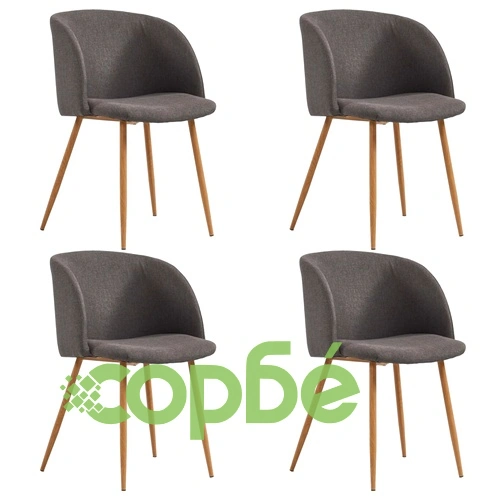 Трапезен комплект, 5 части, текстил, таупе ➤ топ цена ➤ sorbe.bg