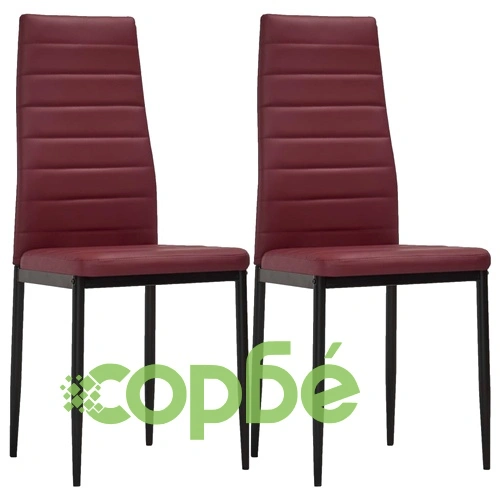 Трапезен комплект от 3 части, изкуствена кожа, бордо червено ➤ топ цена ➤ sorbe.bg