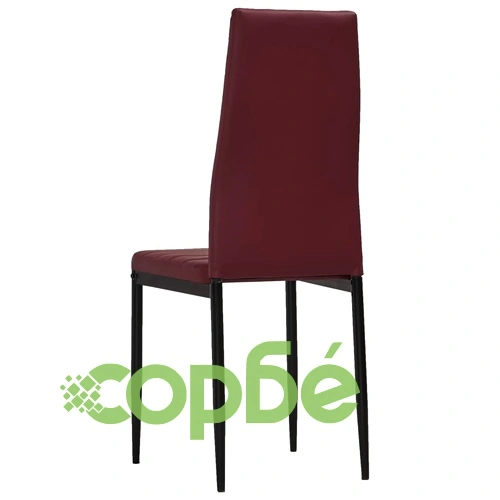 Трапезен комплект от 5 части, изкуствена кожа, бордо червено ➤ топ цена ➤ sorbe.bg