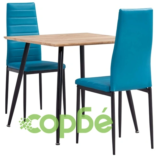 Трапезен комплект от 3 части, изкуствена кожа, морскосиньо ➤ топ цена ➤ sorbe.bg