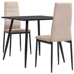 3053950  3 Piece Dining Set Faux Leather Cappuccino(248302+282585)