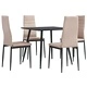 3053951  5 Piece Dining Set Faux Leather Cappuccino(248302+282586)