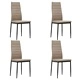 3053951  5 Piece Dining Set Faux Leather Cappuccino(248302+282586)